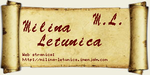 Milina Letunica vizit kartica